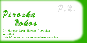 piroska mokos business card
